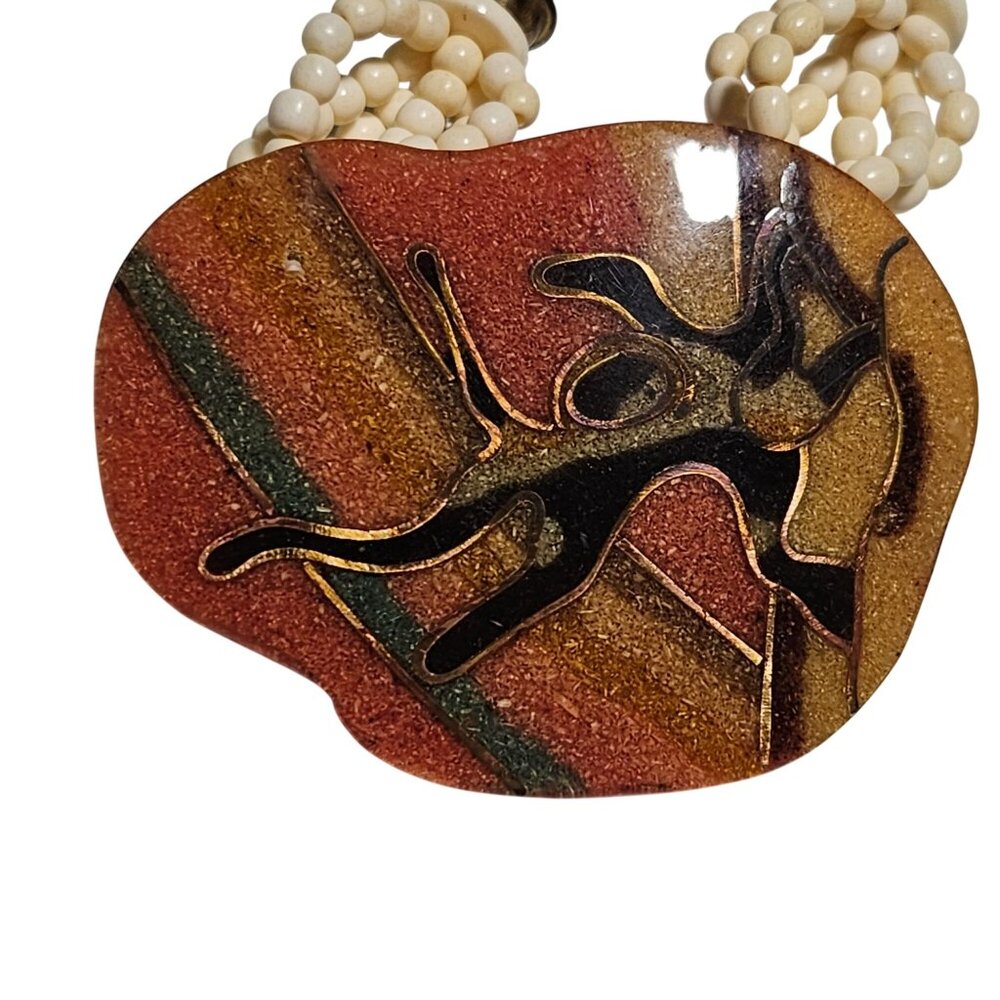 Handcrafted Multi Strand Chunky Beaded Necklace U… - image 3